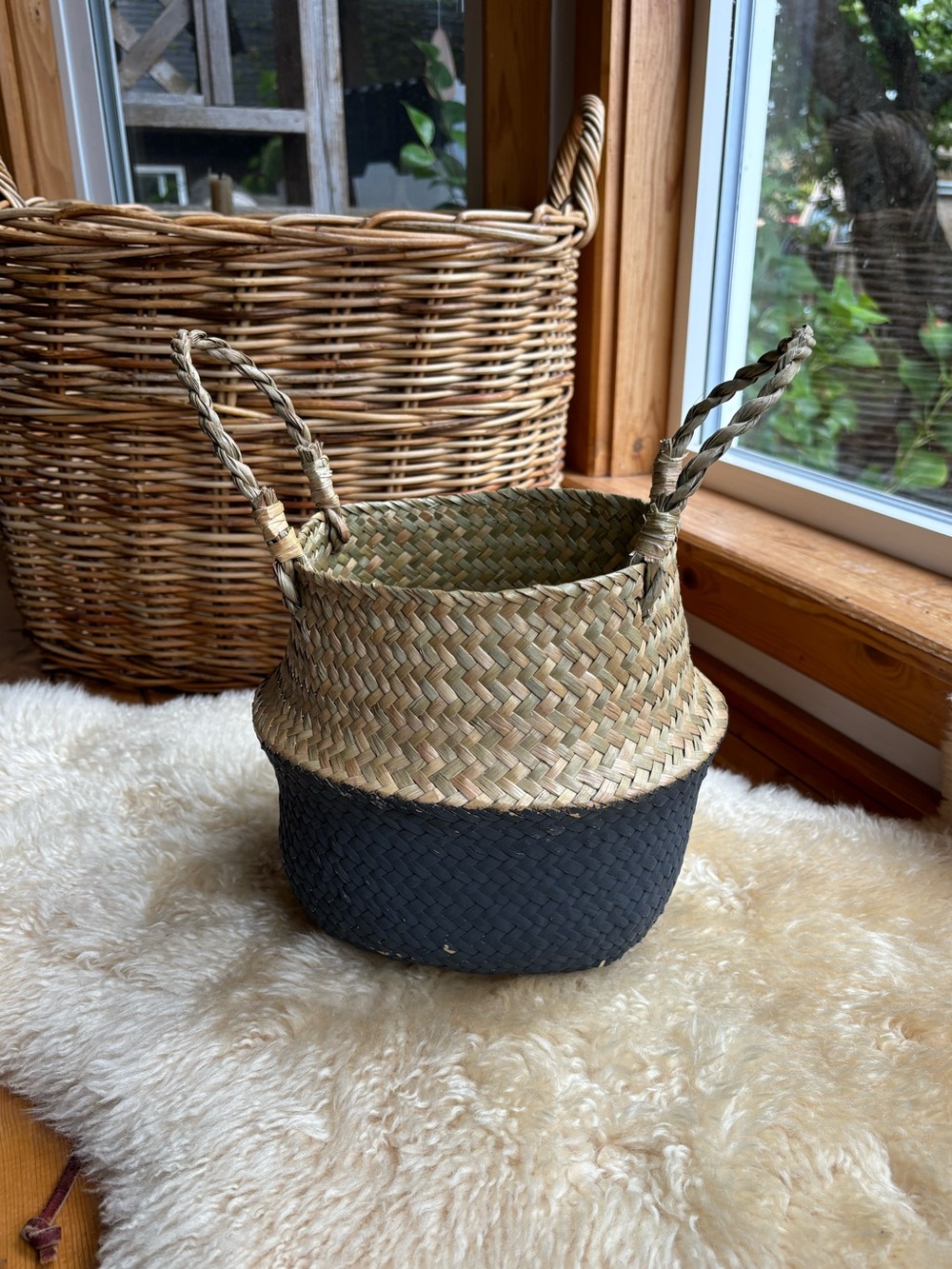 Vintage Woven Market Basket